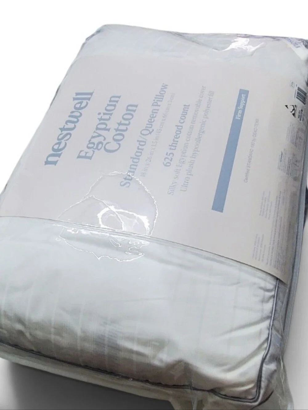 New Nestwell Egyption Cotton Firm Support Standard/Queen 1 Pillow.